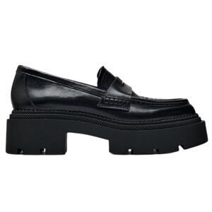 Zara Chunky Platform Loafer Black slip on Size: 7 Color: Black